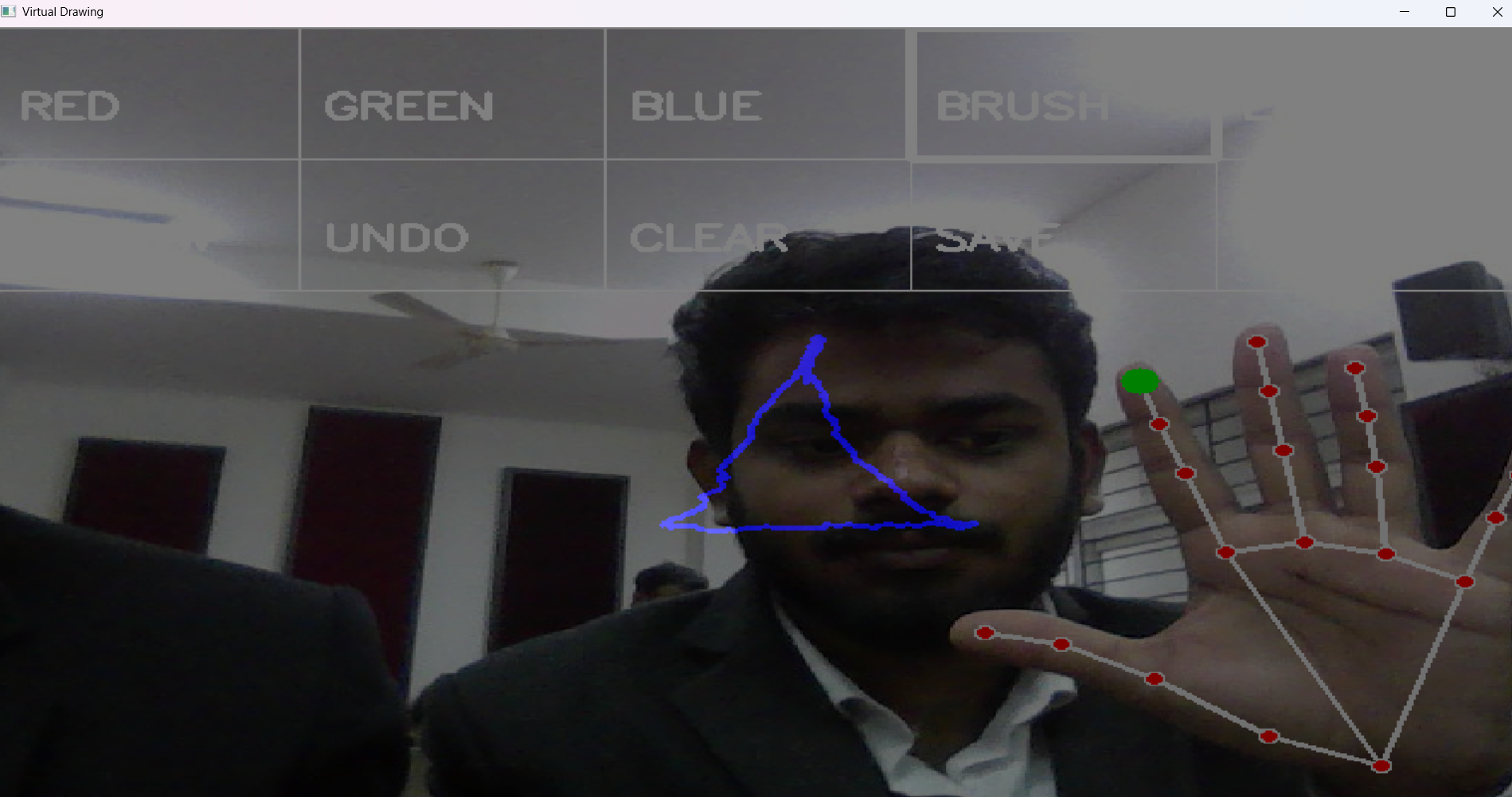 virtual drawing through hand gestures screenshot